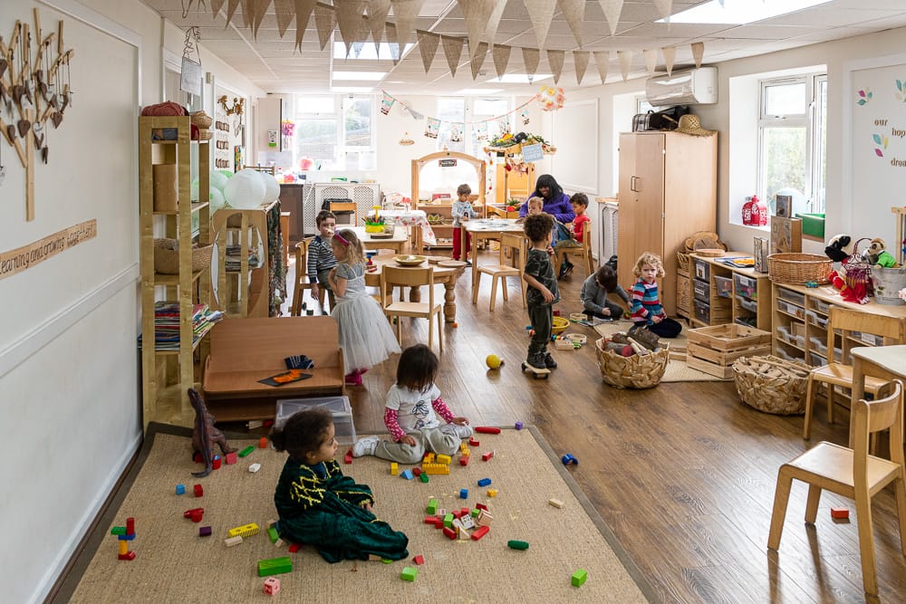 Nursery room with toys on the floor